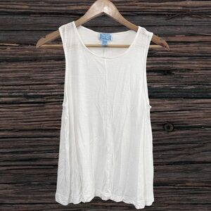 White Relaxed Sleeveless Tank Top